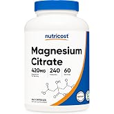 Nutricost Magnesium Citrate 420mg, 240 Veggie Capsules, 60 Servings | Gluten Free, GMO-Free, Vegetarian Friendly
