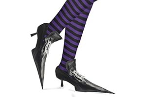 Degpum Witch Shoe Covers - Black Costume Accessory for Women, Halloween Spooky Witch Accessories