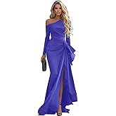 Bddhkw One Shoulder Prom Dresses for Women 2026 Off Shoulder Mermaid Formal Gowns and Evening Dresses with Slit