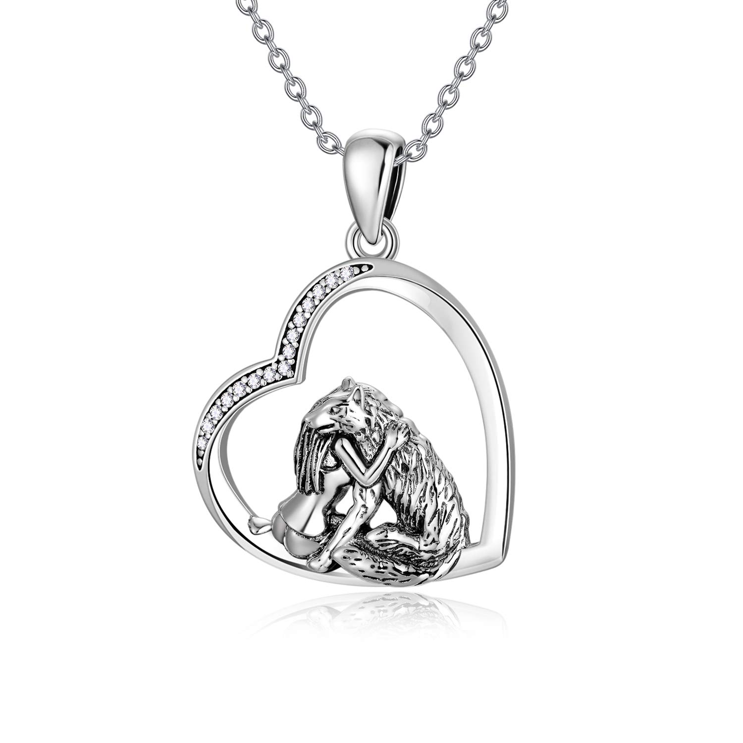 HARMONY BOLA Wolf Necklace for Women 925 Sterling Silver Wolf Pendant Girls with Wolf Gifts for Her Women — image 1