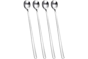 9 Inches Long Handle Spoon 304 Stainless Steel Coffee Stirrer, Mixing Spoon for Cocktail, Ice Cream, Drinks, Dishwasher Safe 