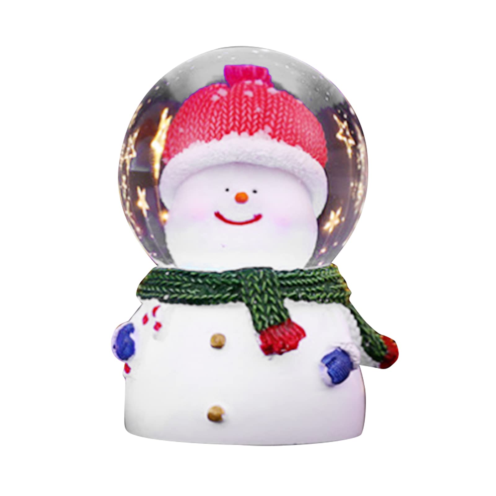 Pilipane Lighted Crystal Decor for Festive Home Ambiance,Color Changing Christmas Snow Globe,Resin and Glass Ornaments(trumpet snowman)