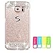Galaxy S7 Case, Berry Accessory(TM) Beauty Luxury Diamond Hybrid Glitter Bling Hard Shiny Sparkling with Crystal Rhinestone Cover Case for Samsung Galaxy S7 + Berry logo stand holder (Gold + Bling)