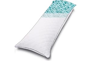 1 MIDDLE ONE Body Pillow, Memory Foam Body Pillows for Adults Sleeping, Long Pillow for Bed, Big Large Firm Full Body Pillow for Side Sleeper, 20x60 Inch (White)
