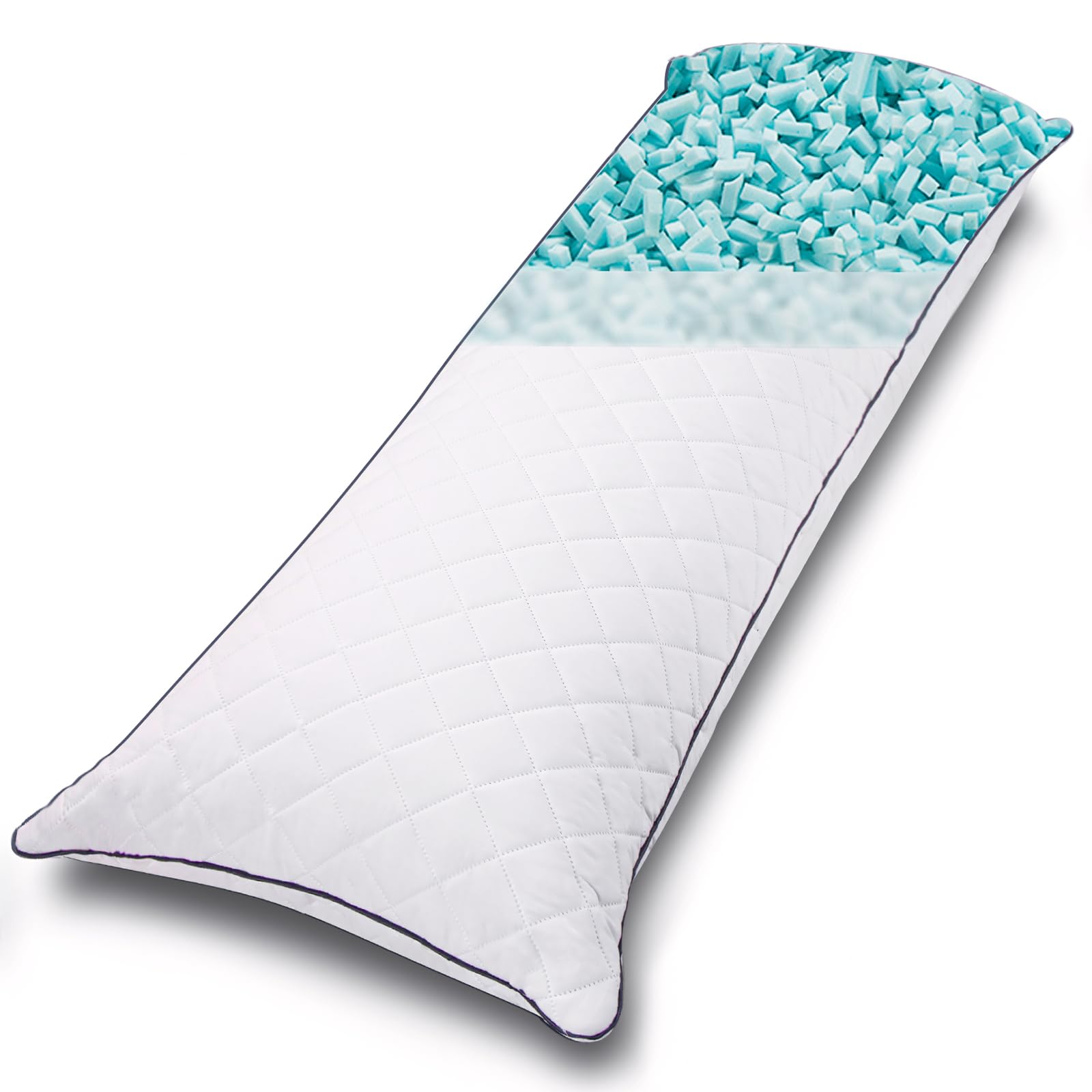 Photo 1 of 1 MIDDLE ONE Body Pillow, Memory Foam Body Pillows for Adults Sleeping, Long Pillow for Bed, Big Large Firm Full Body Pillow for Side Sleeper, 20x60 Inch (White)