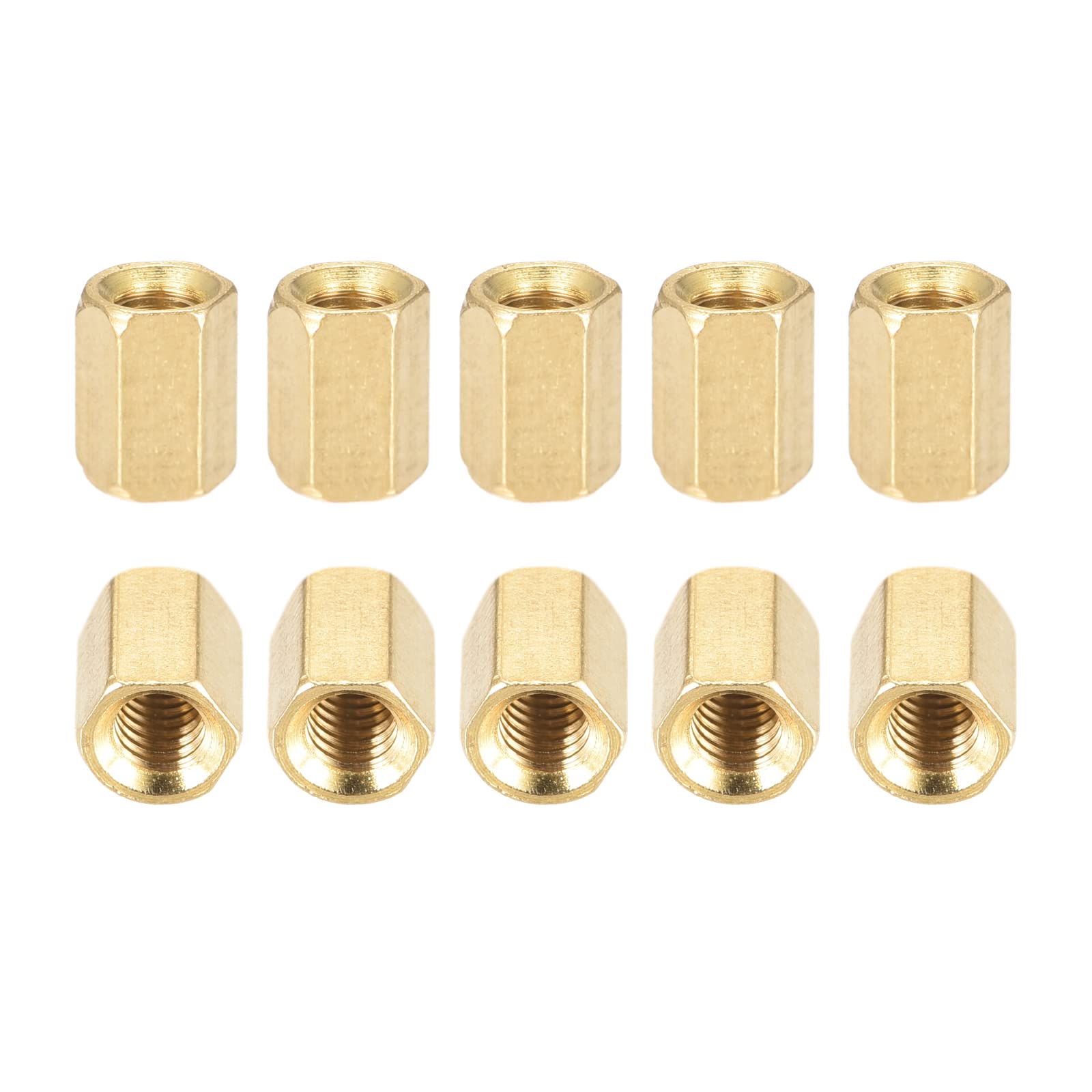 DTGN M4x6mm(DxL) - Hex Standoff Spacer Nuts -25Pack- Good for Electronic Machine - Female Brass Coupling Screws
