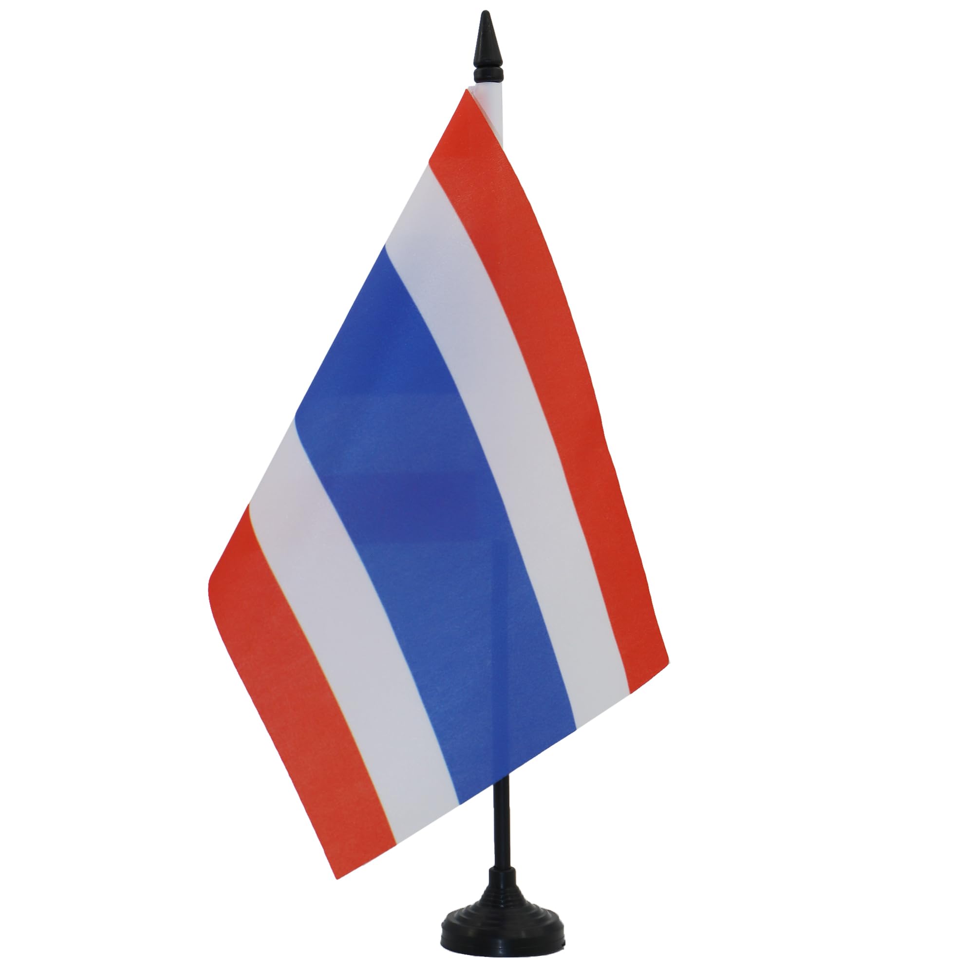 AZ FLAG Thailand Table Flag 5'' x 8'' - Thai Office Decoration 100% Polyester 21 x 14 cm - Mini Desk Flag with Pole and Black Plastic Base
