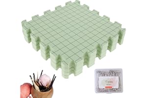 RVEFOT 4Pcs Foam Blocking Board Set with 100 T-Pins, Thick EVA Knitting Block Mat, Professional Grid Knitting Board for Begin