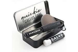 SandBar Callus Removal, Hand Callus Remover Salve Balm Stick for Working Hands, Lightweight Dead Skin Remover Tool Grit Surface, Knurled Handle, Magnetic Cap Hand File 4" - Black