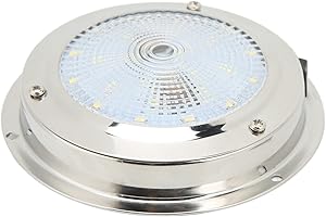 12 Volt Flush Mount Light,12V Marine Led Dome Light,RV Ceiling Dome Light IP65 Waterproof 316 Stainless Steel Housing DC12‑24
