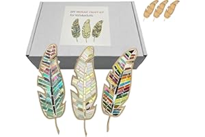 DIY Mosaic Kit for Adults & Kids – Feather, Bird, Cat & Heart Designs – Christmas Gift Arts and Crafts Kit with Grout & Tools