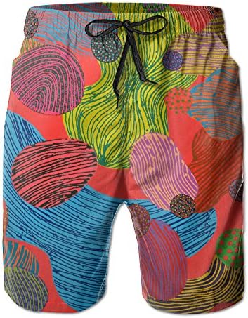Men's Swim Trunks Finger Print Pattern Convenient Board Shorts