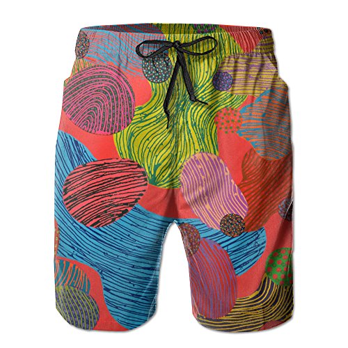 Men's Swim Trunks Finger Print Pattern Convenient Board Shorts