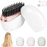 Mini Hair Straightener, Cordless&Rechargeable Portable Hair Straightener Brush with 3-Speed Temperature Control, Fast Heating Hot Comb&Anti-Scald Shell, Mini Straightener Brush for Home Travel Gift