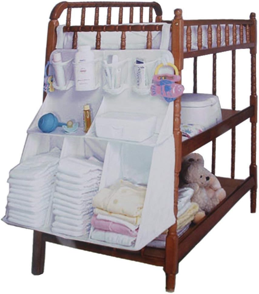 amyjazz Baby Crib Cot Tidy Pockets Nappy Organiser Storage Bag 63 x 48 x 25cm