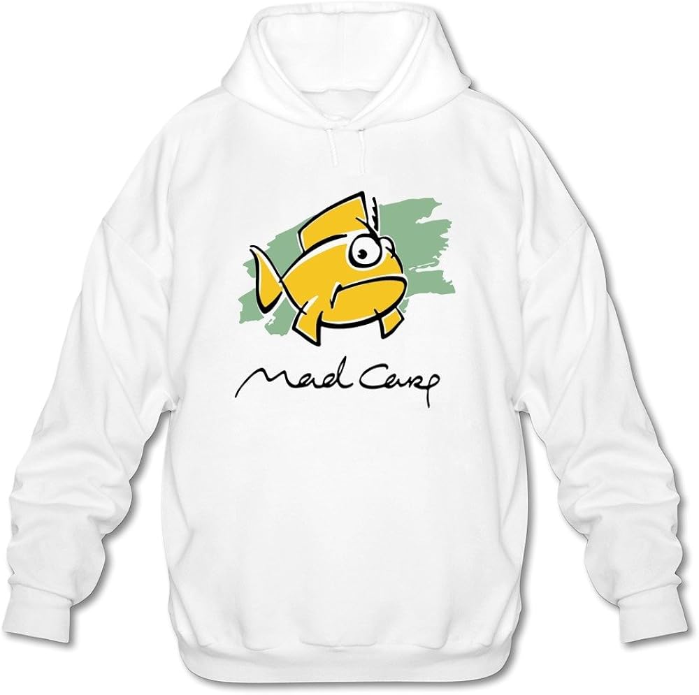 Men's Colorful Fish Hooded Sweatshirts XXL White Clothing