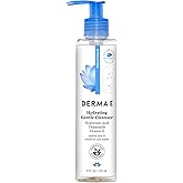 Derma E Hydrating Gentle Cleanser with Hyaluronic Acid – Moisturizing Facial Cleanser Tones, Moisturizes & Improves Skin Texture – Gently Exfoliating Face Wash, 6 fl oz