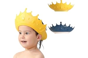 FUNUPUP 2 Pack Baby Shower Cap for Kids, Adjustable Toddler Hair Washing Bathing Cap Shield Baby Shower Visor Shampoo Cap Protect Baby Eyes (Crown)