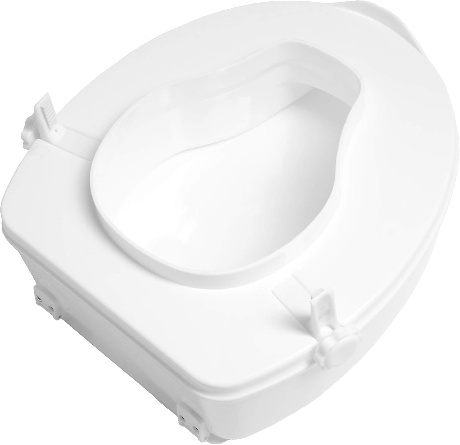 PCP 4" Raised Standard Toilet Seat, Increase Height Over Commode, Includes Lid, Tightening Stability Safety Clamps: Health & Personal Care