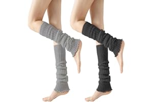 Runyizhenzhi Ribbed Leg Warmers for Women, 80s Style, Long Knitted Socks for Party Sports Yoga