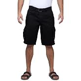 X RAY Mens Belted Cargo Shorts, Relaxed Fit Casual Knee Length 12.5" Cargo Shorts for Men (Big and Tall Shorts for Men)