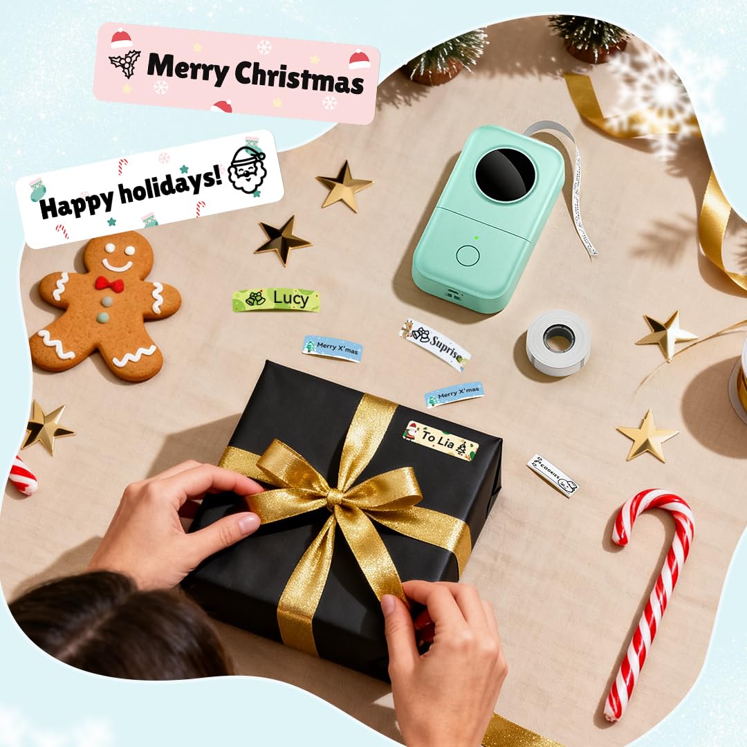 Phomemo D30 Label Maker Machine, Portable Bluetooth Mini Label Printer, Smartphone Handheld Thermal Sticker Small Labeler Multiple Templates Font Icon Inkless Custom Label for Home Kids School Items