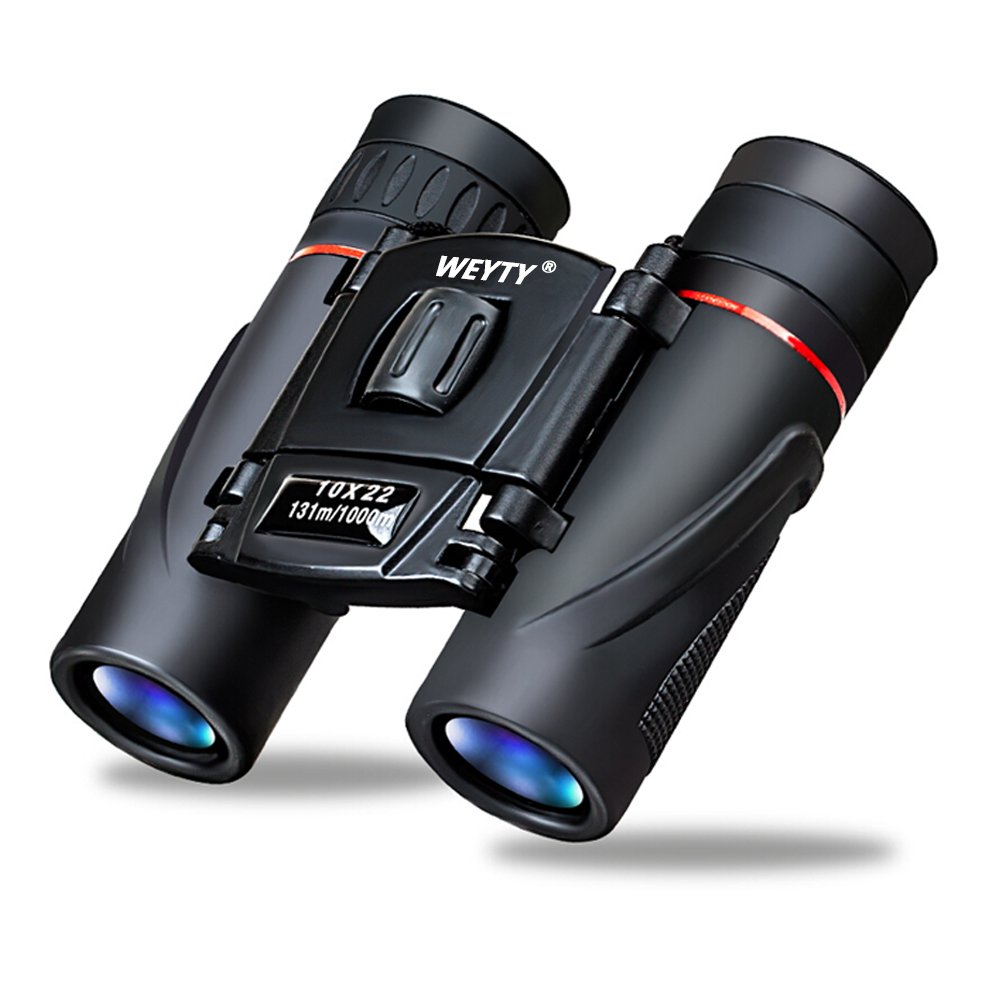 Binoculars, WeyTy 10x22 Mini Compact FoldAble Binoculars for Adults. High