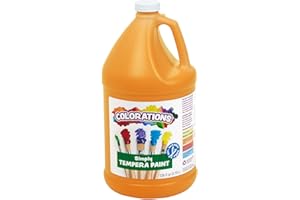 Colorations Paraben-Free Tempera Paint for Kids - 1 Gallon, Vibrant Orange Non-Toxic and Made in the USA, Classroom Must Haves, Bulk Arts and Crafts Supplies