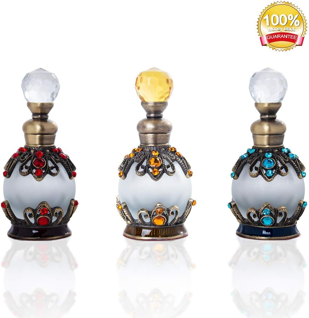 Amazon 15ml 赤いクリスタル飾り詰め替え香水瓶 古そうなガラス ボトル 部屋の飾り物 Yu Feng コスメ用詰替え容器 通販