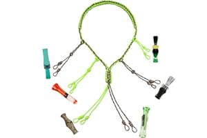KOKKOYA Duck Call Lanyard Hunting Goose Calls Paracord Braided Necklace 12 Adjustable Loops Outdoor Predator Gear Nylon Game Call for Pheasant Waterfowl