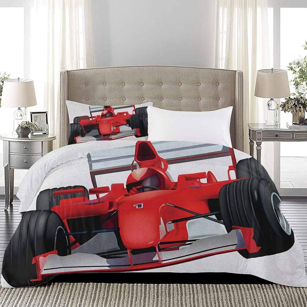 UNOSEKS LANZON Bedding Sets Formula Race Car with the Driver Automobile