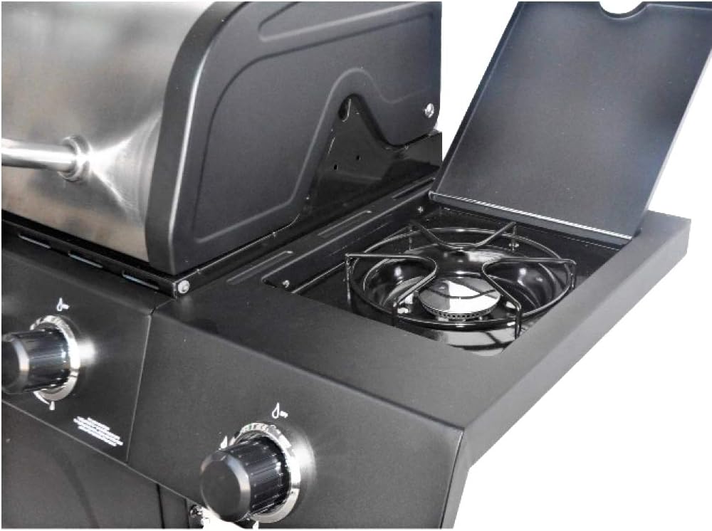 review RevoAce 4-Burner LP Gas Grill with Side Burner, Stainless Steel
