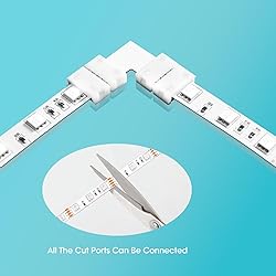 WENHSIN 10-Packs L Shape 4-Pin LED Connectors for