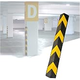 XPLKQXE Reflective Rubber Wall Corner Guard, Rubber Wall Protector Corner Protector, for Parking Protection Car Corner Guardrail Post (Color : Black+Yellow, Size : 2pcs)