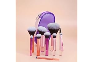 Mini Makeup Brush Set 10 Piece, Soft Synthetic Bristles for Foundation Blush Eyeshadow Blending, Suitable for All Skin Types