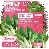 2400 Baby Bok Choy Heirloom Vegetable Seeds, Brassica Rapa subsp. Chinensis | Dwarf Pak Choi, White Stem Chinese Variety, Cabbage Heirloom Seeds for Planting in Outdoor or Indoor Vegetable Garden