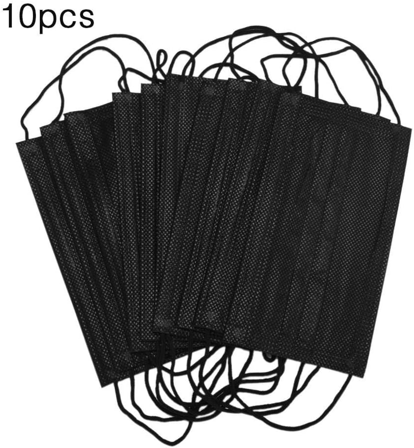 humflour 10Pcs/Pack Face Mask, Disposable Mask Anti Dust Filter Anti Fog Respirator Mouth Mask, Black