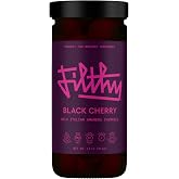 Filthy Amarena Black Cherries, Premium Cocktail Garnish - 11 Oz Jar | All Natural Ingredients, Wild Italian Amarena Black Che