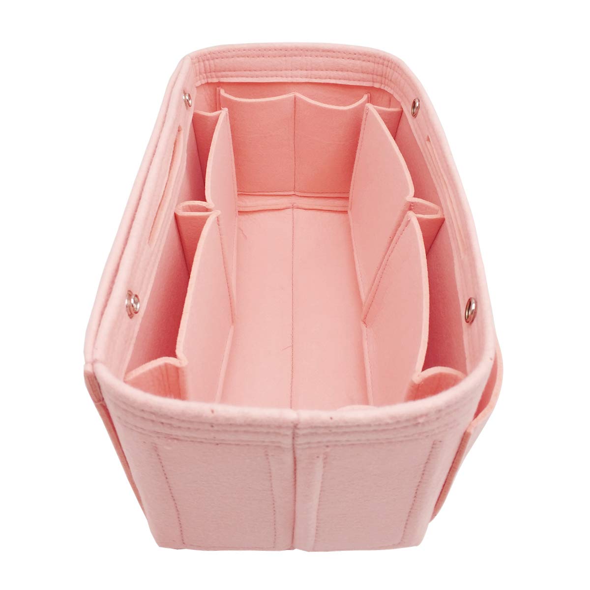 LEXSION Felt Purse Organizer Insert - Multi Pocket Bag in Bag Organizer Shaper, Pink, Reg XL