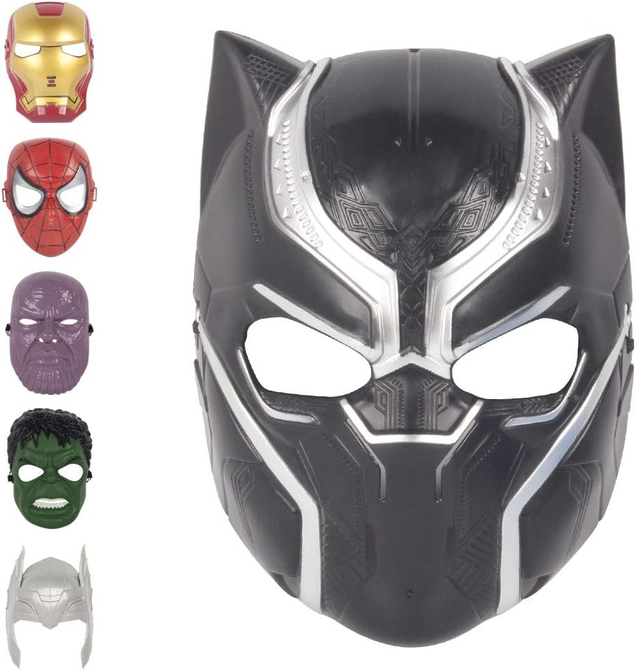 Christmas Mask Children's Mask Cosplay Boy Toy Avengers Movie for 3 4 5 6 7 8 9 10 Years Old Mask (Black Panther)
