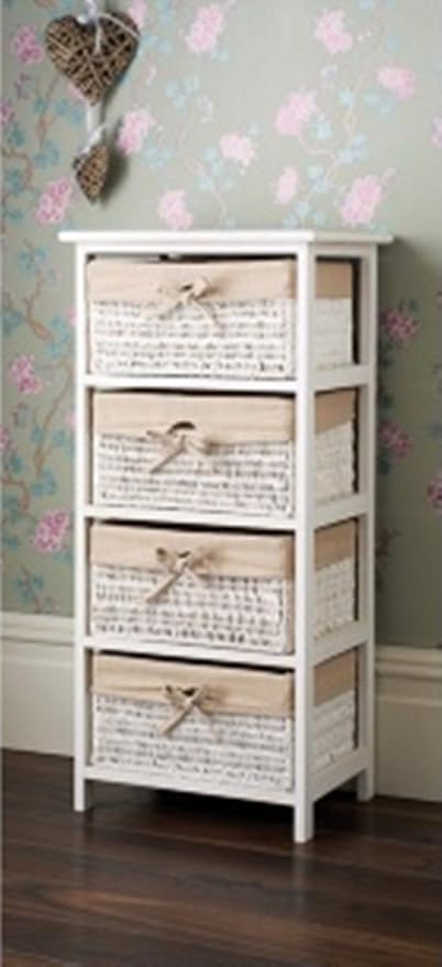 Scotrade Vintage Stunning Juliet 4 Drawer Basket Unit Bathroom