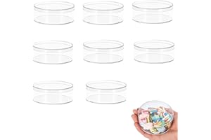 KISSYOU Small Acrylic Box Round Acrylic Storage Box with Lid Clear Round Flower Boxes Transparent Circle plastic Box with Lids Home & Office Wedding Graduation Party Display Box(3.15x1.8 Inch)