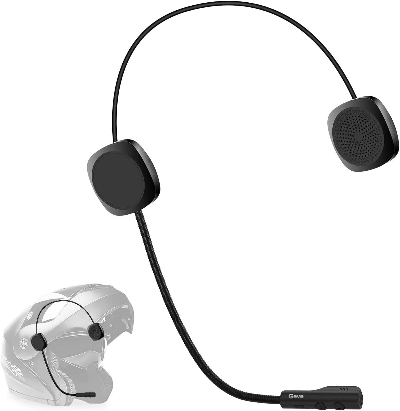 Wireless BT Motorcycle Headset, Geva Motorcycle Wireless BT Headset for Helmet Motorcycle, Automatic Answer, 8 Hours Playing Time High Sound Quality System