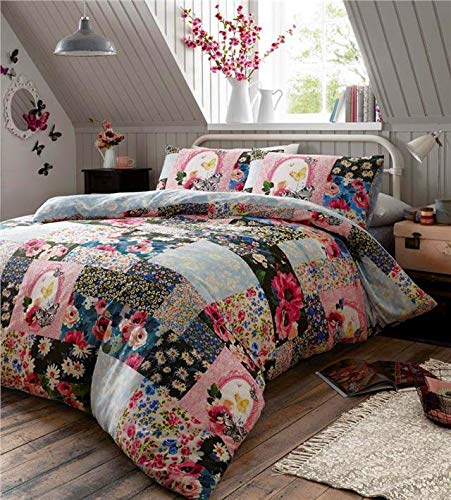 HOMEMAKER BEDDING ® Duvet Set Printed floral Patchwork Quilt Cover Bed Set (Single)
