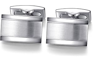 HONEY BEAR Rectangle Cufflinks for Mens Steel Business Wedding Gift