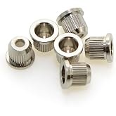 MUSIKLAN Full Solid Brass Bass String Mounting Ferrules 8mm String Bushings Through Body Rear Mount Bushings String Caps for Fender Strat Telecaster/Tele/TL Style Electric Bass Guitar(Set of 6)
