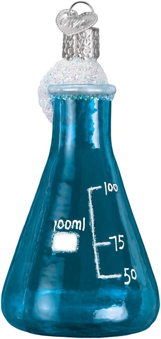 Ornaments - Old World Christmas Science Beaker Glass Blown Ornament for Christmas Tree