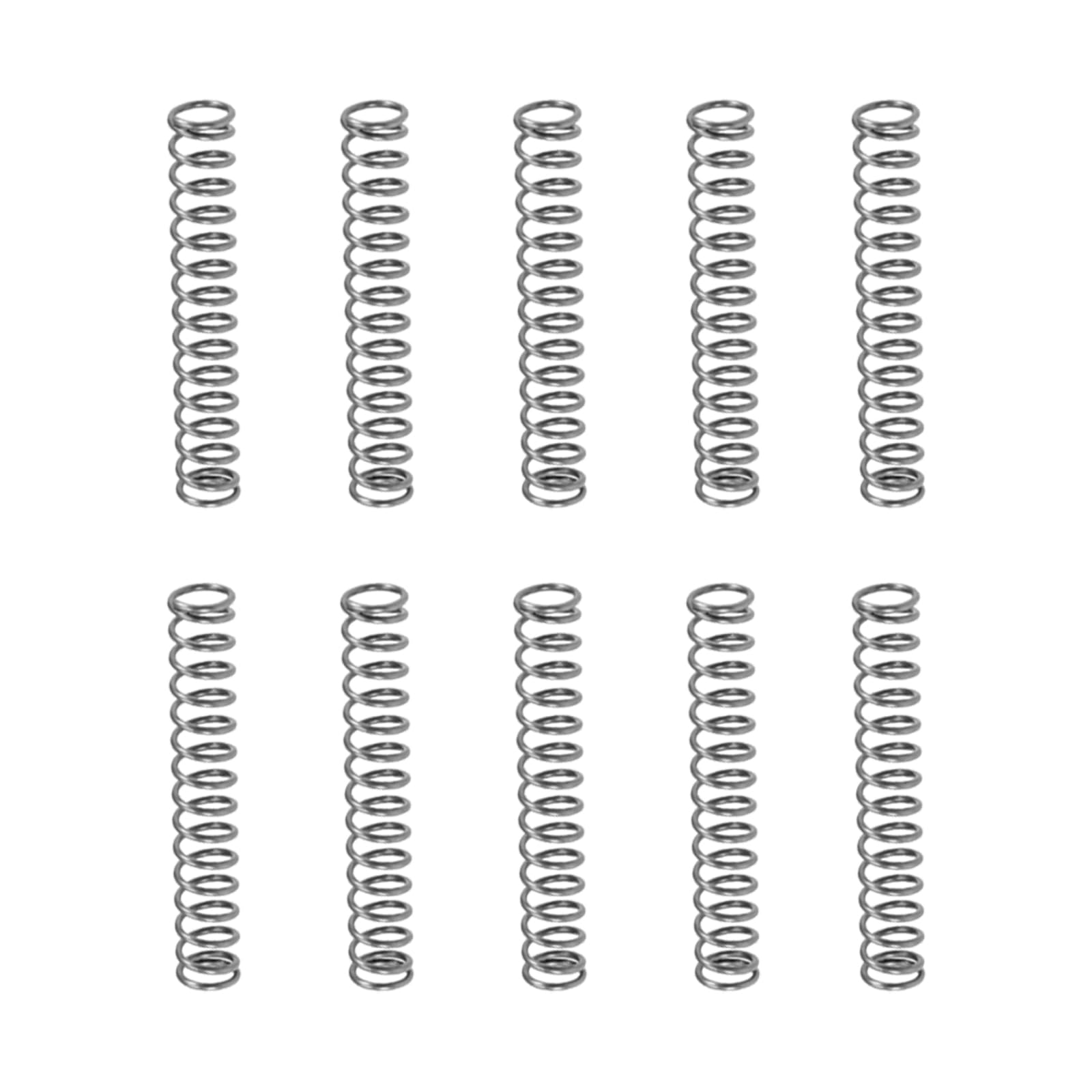 DTGN 1x8x50mm(DxODxL) Compression Spring - 20Pack - Good for Machinery - Spring Steel Extension Spring - Gray