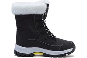 Womens Snow Boots Warm Fur Lined Winter Boots Anti Slip Ankle Boots Mid Calf Snowboots Waterproof and Cold-Resistant Outdoor 