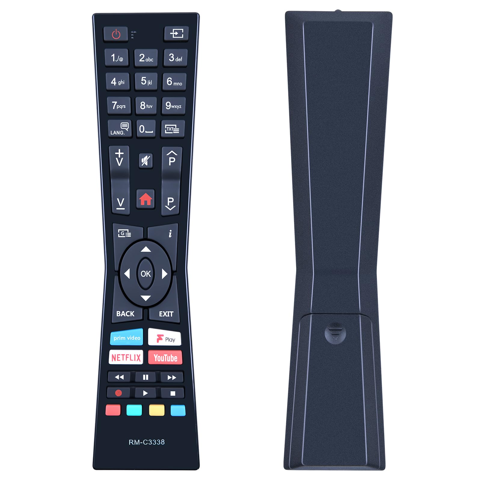 GOUYESHO RM-C3338 Universal Remote Control Replacement for JVC/Bush Smart 4K TV RMC3338 RC43101P LT-24C680 LT-24C686 LT-32C690 LT-32C695 LT-43C790 LT-55C870